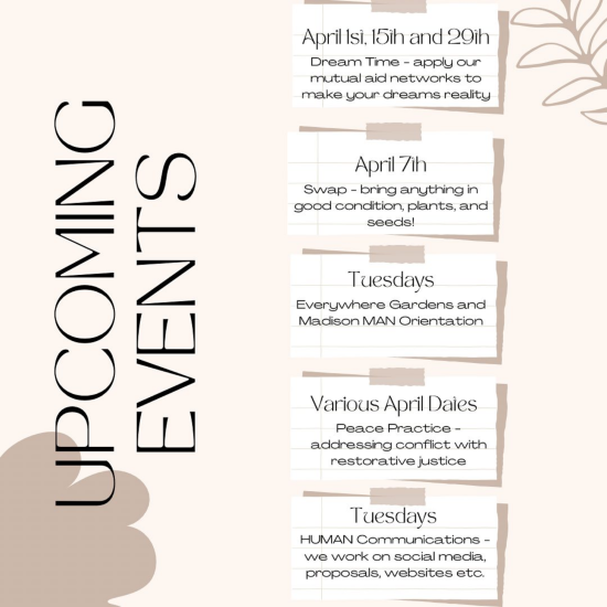 April 2025 Madison MAN calendar