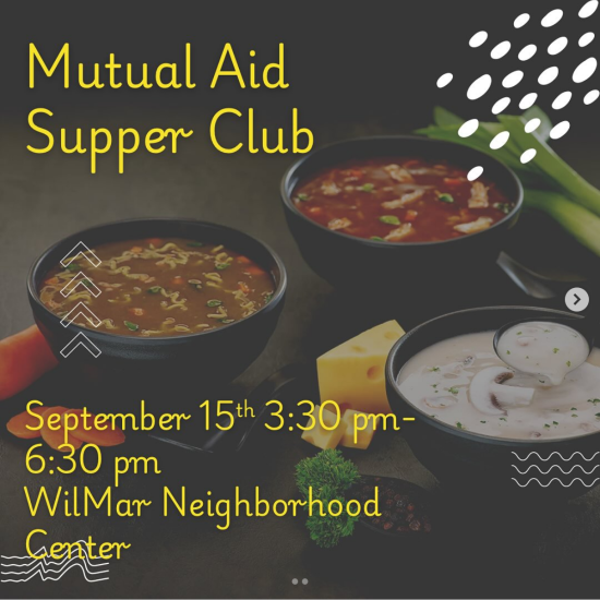 supper club schedule: 3:30-4:30 collect ingredients and plan menu. 4:30-5 cook. 5-6 eat. 6-6:30 clean and pack up extra food
