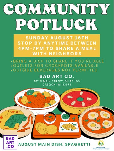 Poster for Community Potluck in Oregon