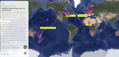 map of summit participants around the world