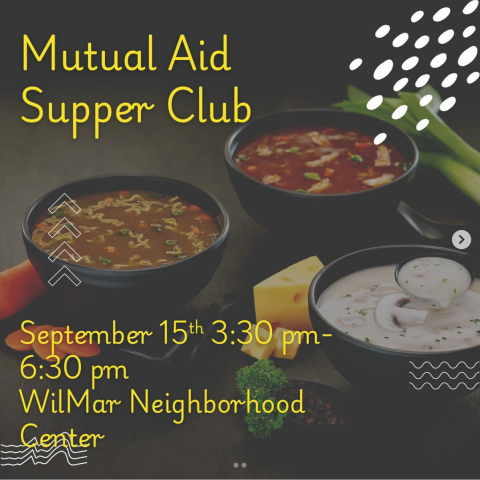 supper club schedule: 3:30-4:30 collect ingredients and plan menu. 4:30-5 cook. 5-6 eat. 6-6:30 clean and pack up extra food