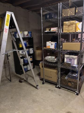 clean organized basement